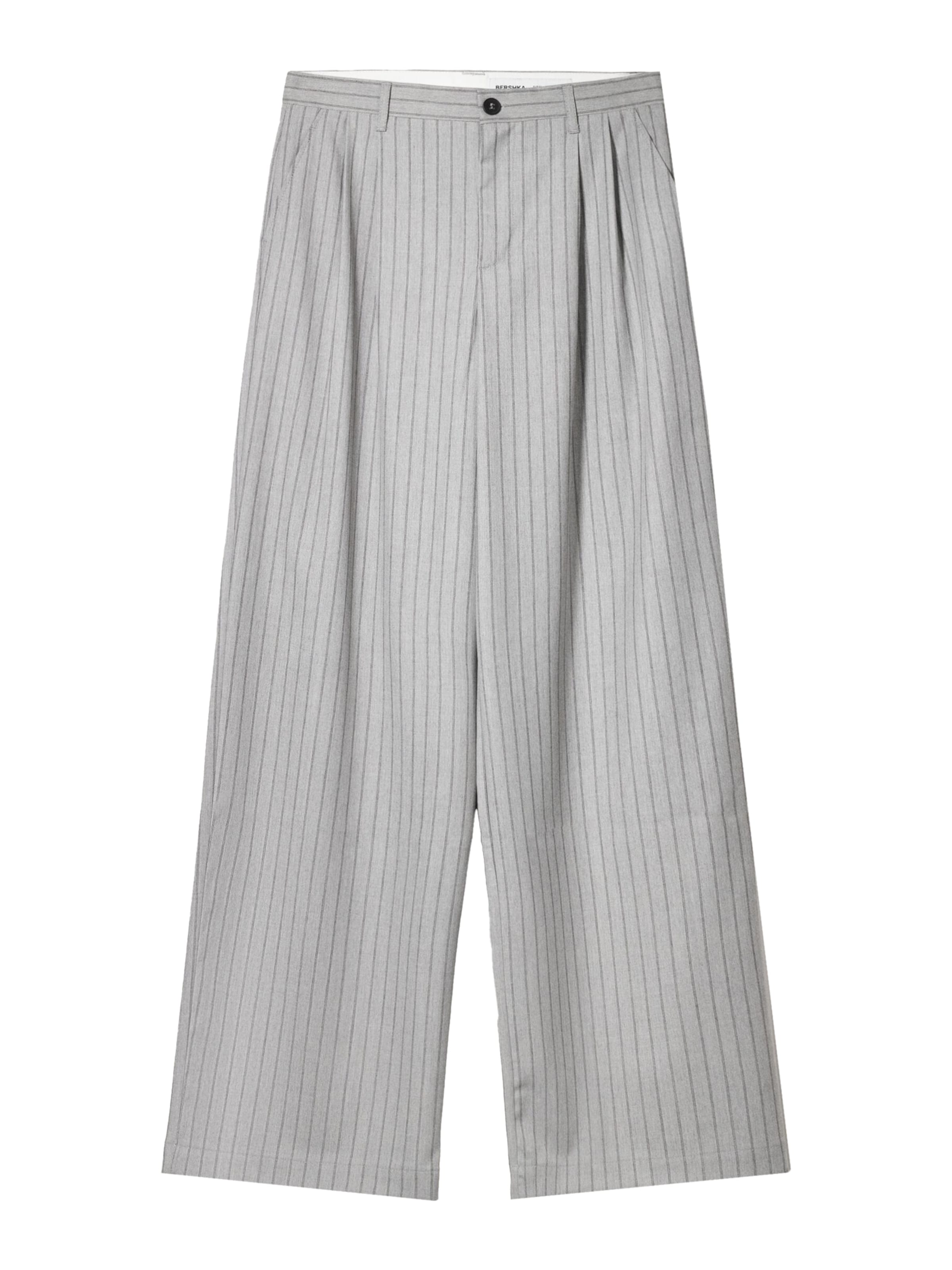 Bershka Élére vasalt nadrágok - szürke: elől