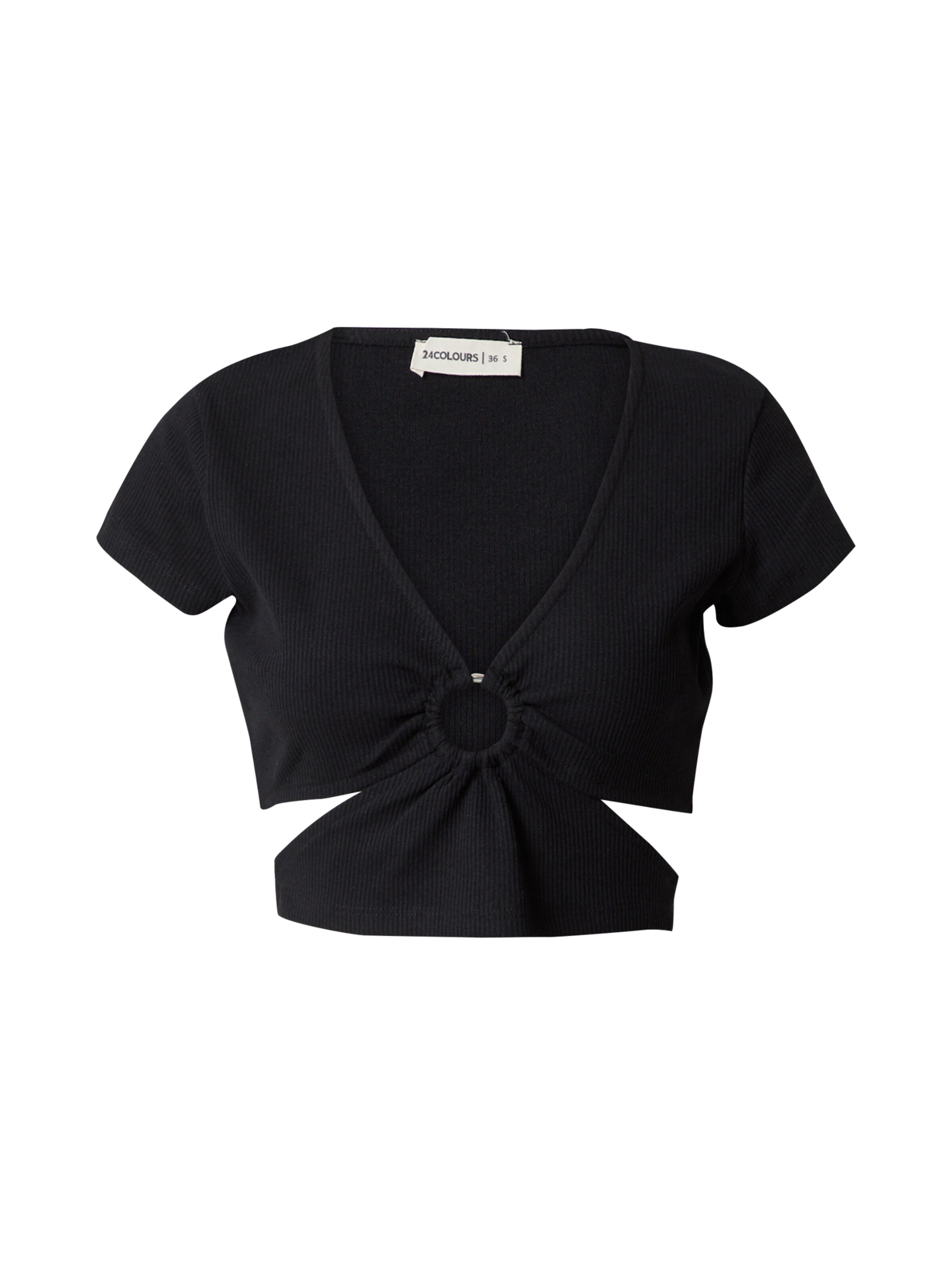 24COLOURS Μπλουζάκι σε μαύρο: μπροστά