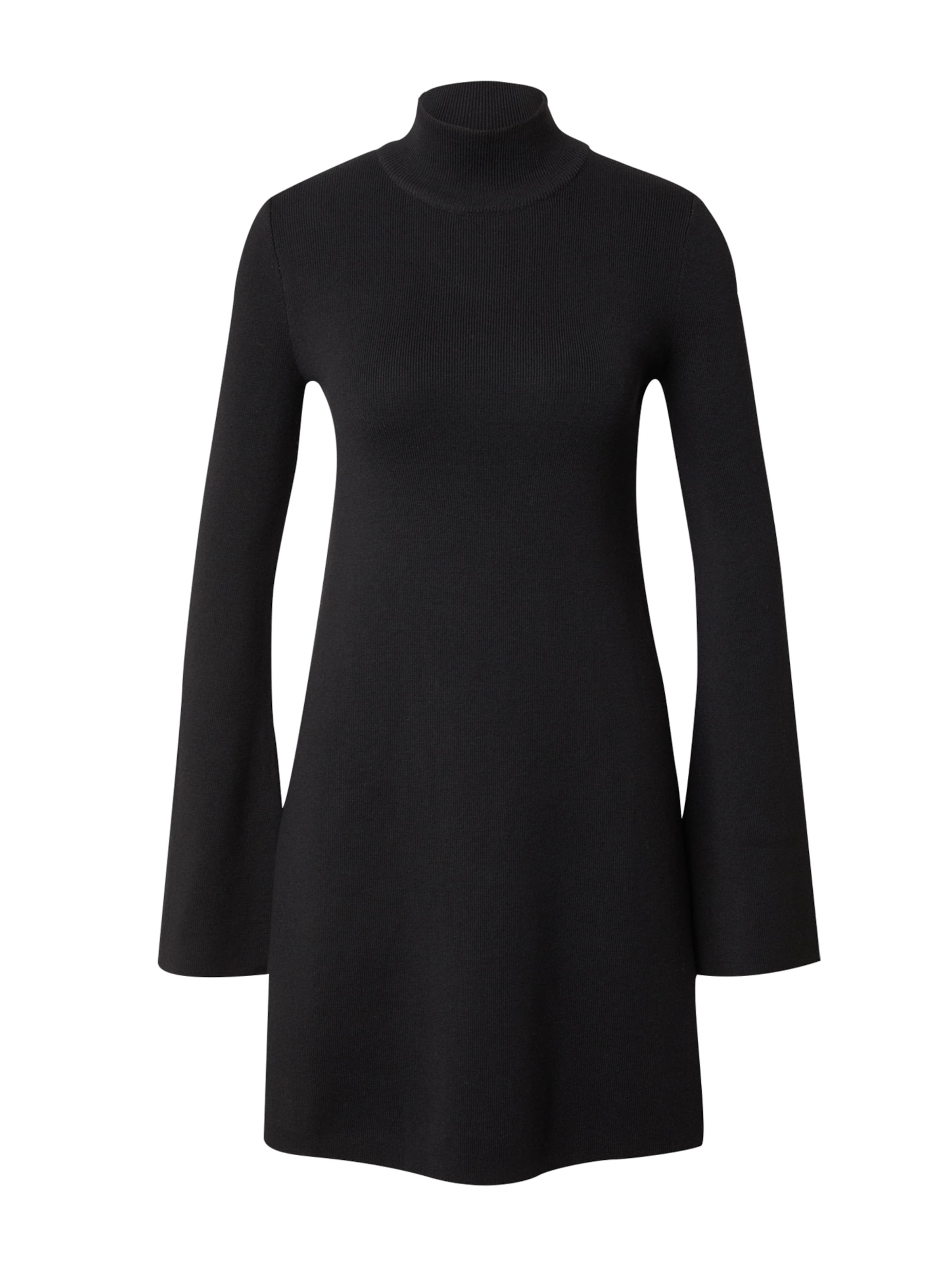 EDITED Strickkleid 'Dunia' in Schwarz: Vorderseite