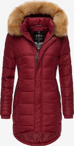 NAVAHOO Winter Coat 'Papaya' in Red: front