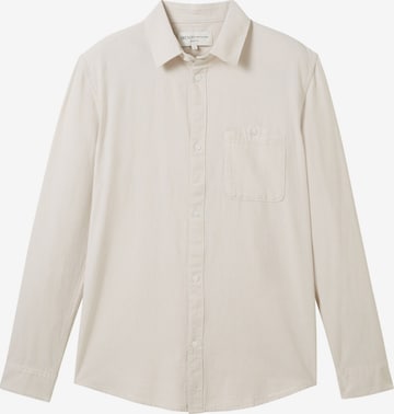 TOM TAILOR DENIM Regular fit Button Up Shirt in Beige: front