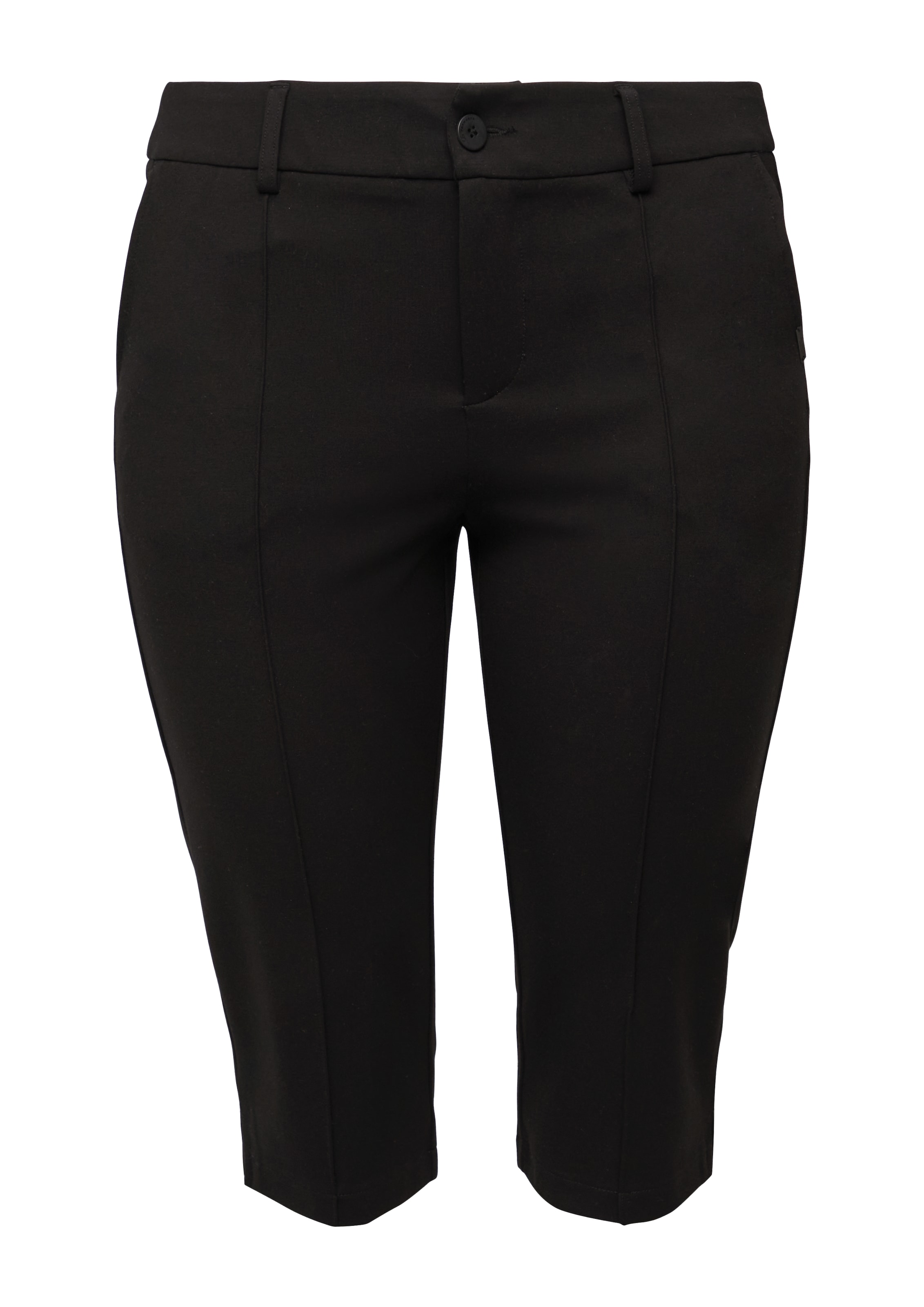 QS Slimfit Broek in Zwart: voorkant
