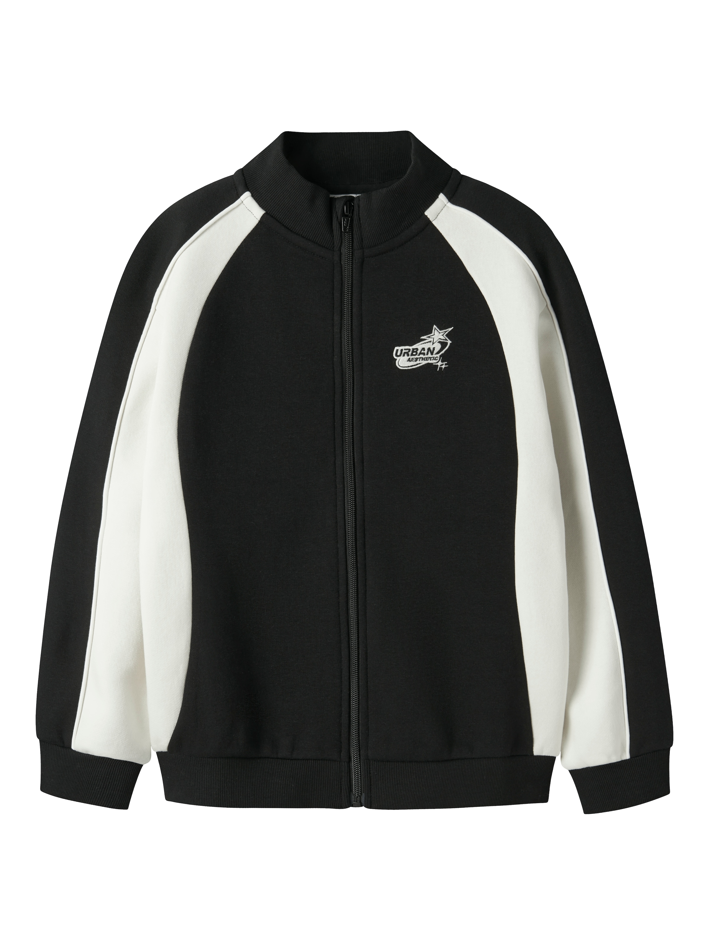 NAME IT - Sudadera con cremallera 'NKMLASSE' en negro: frente