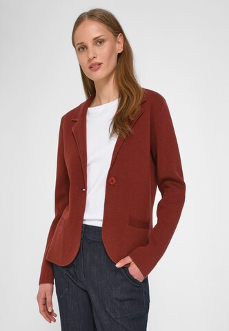 Peter Hahn Knit Cardigan in Red: front