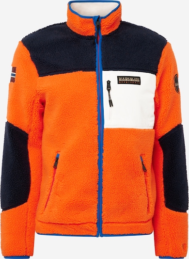 NAPAPIJRI Fleece jas 'YUPIK' in de kleur Navy / Oranjerood / Zwart / Wit, Productweergave
