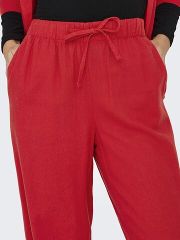 Wide Leg Pantalon 'ONLCaro' ONLY en rouge