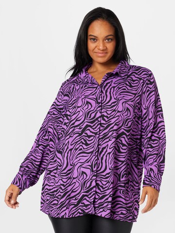 Camicia da donna 'ATHENA' di ONLY Curve in lilla: frontale