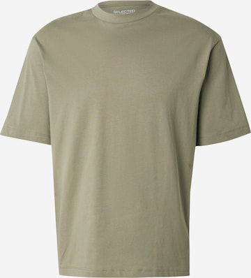 Tricou 'SLHCOLMAN' de la SELECTED pe gri: față