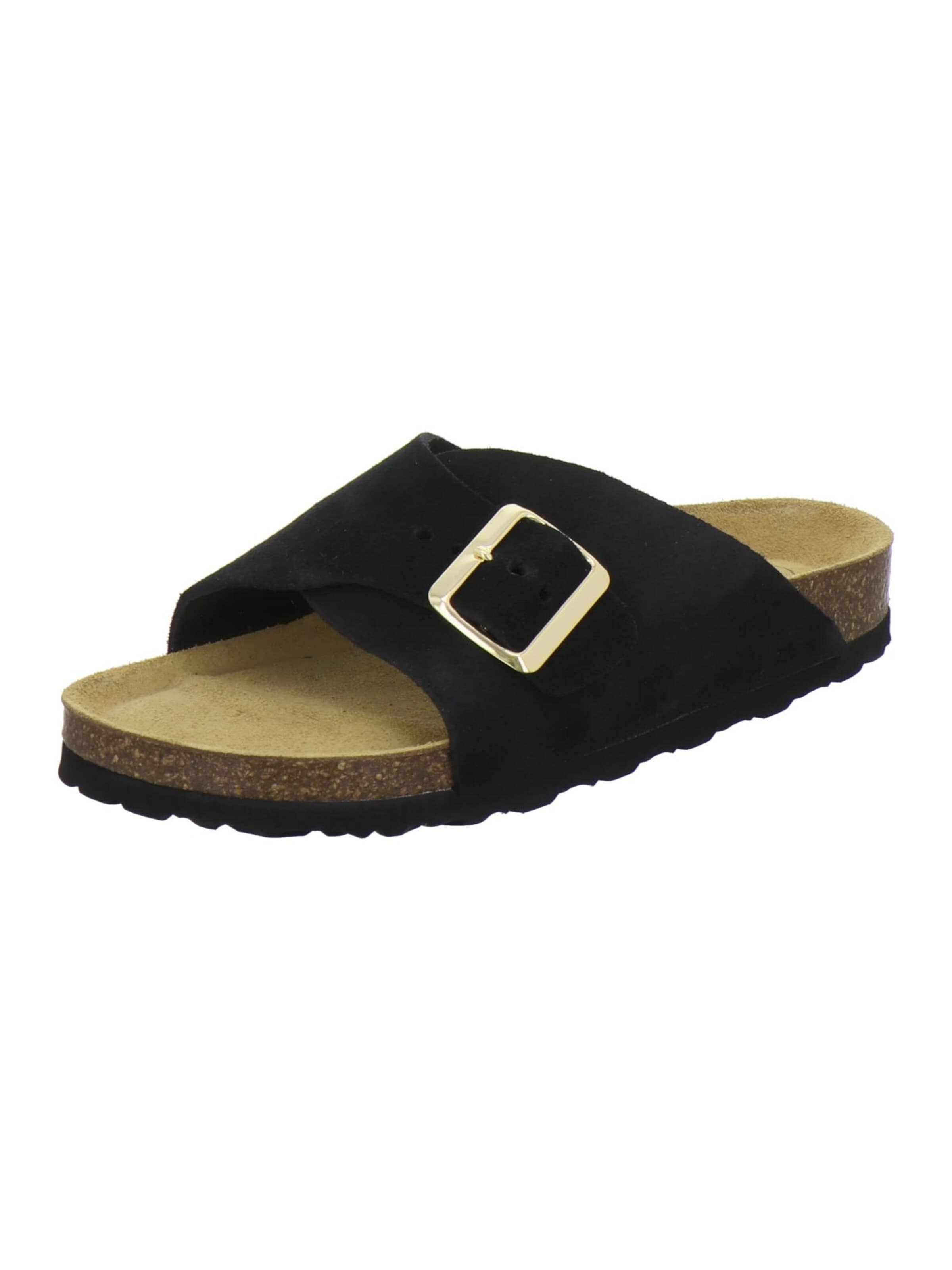 Sandales 'Sandalen Damen schwarz Veloursleder' AFS-Schuhe en noir : devant