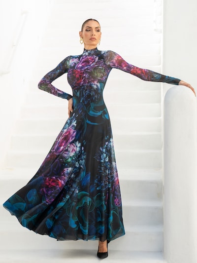 JIORO Dress 'PEONIES' in Black, Item view