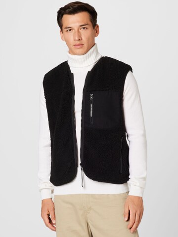 !Solid Bodywarmer 'Vay' in Zwart: voorkant