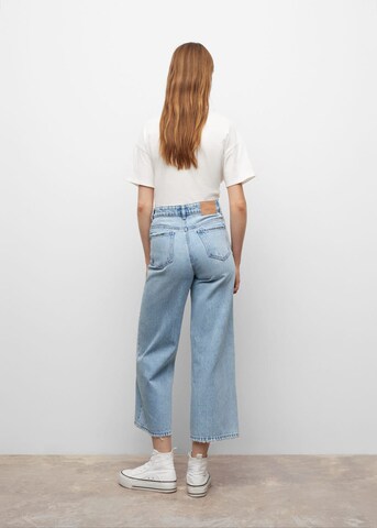 MANGO TEEN Široke hlačnice Kavbojke | modra barva