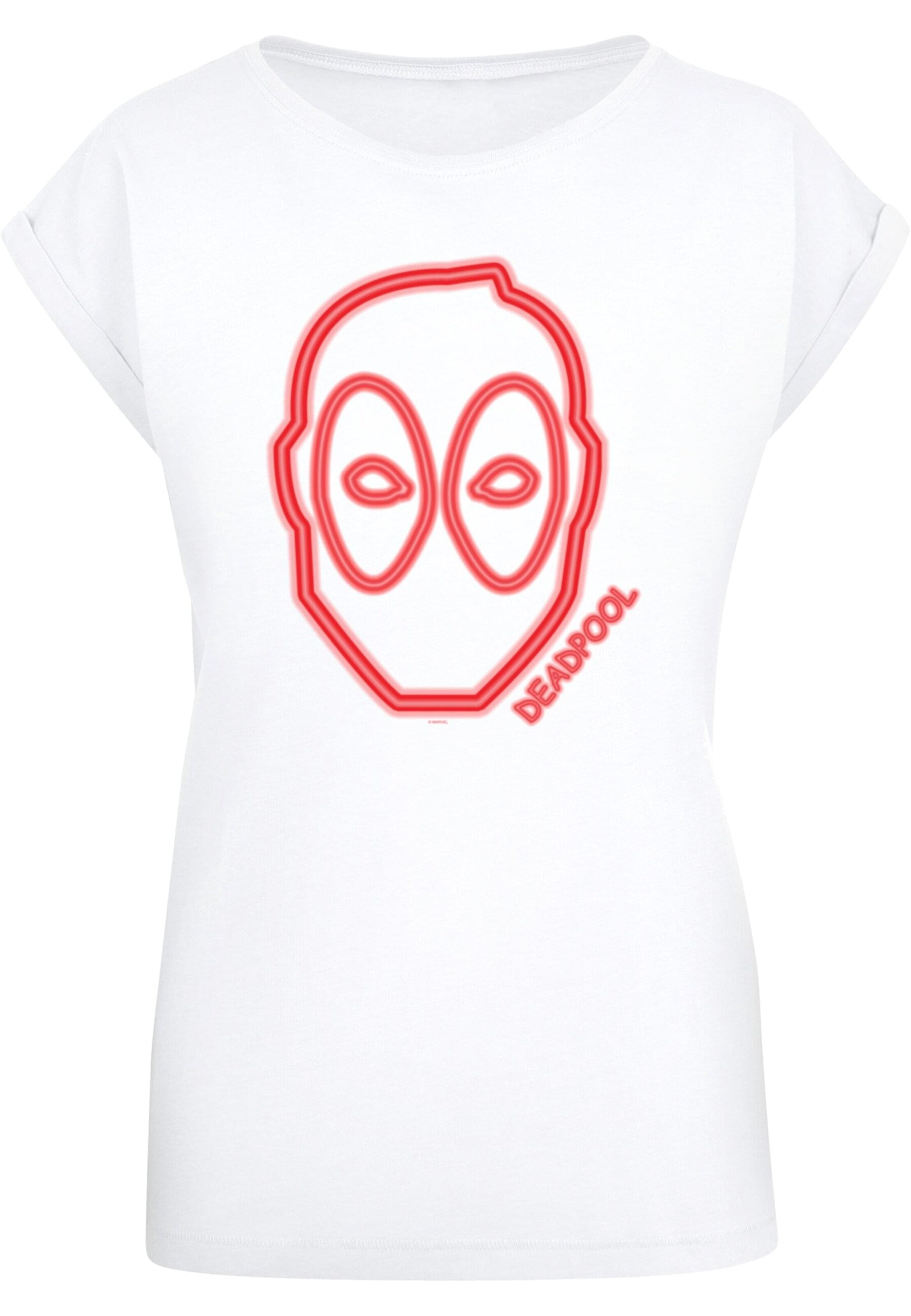 T-shirt 'Deadpool - Neon Head' ABSOLUTE CULT en blanc : devant