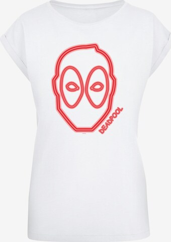 ABSOLUTE CULT Shirt 'Deadpool - Neon Head' in White: front