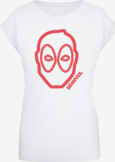 ABSOLUTE CULT T-Shirt 'Deadpool - Neon Head' in rot / offwhite, Produktansicht