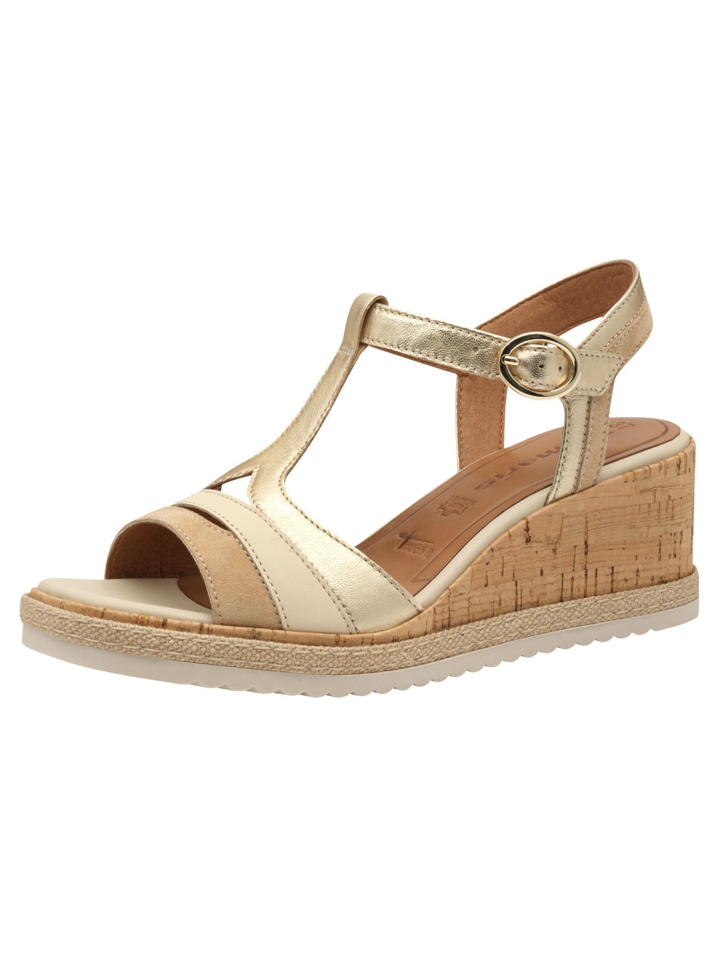 Sandales Tamaris en or : devant