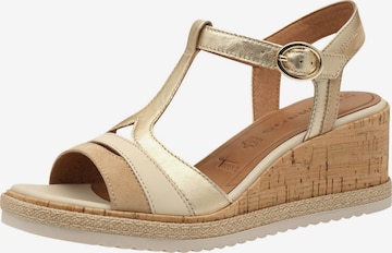 Sandales Tamaris en or : devant