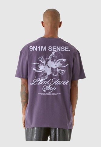 9N1M SENSE Shirt 'Local Flower Shop' in Lila: voorkant