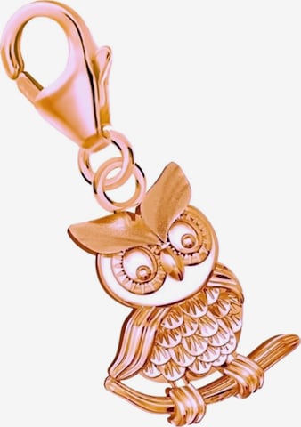 Goldene Hufeisen Pendant 'Eule' in Gold: front