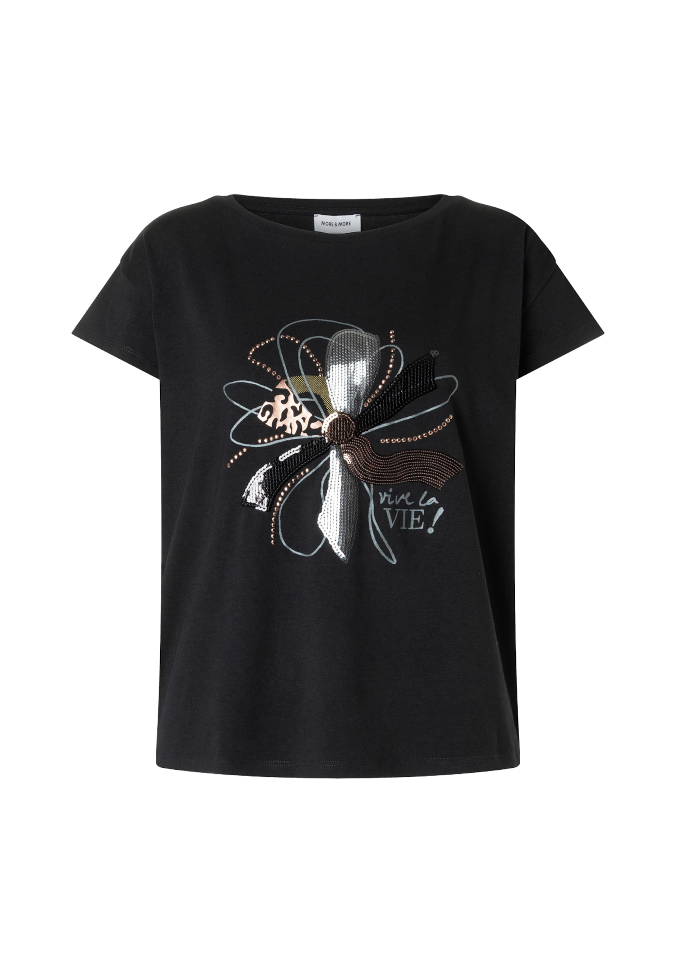 MORE & MORE - Camiseta en negro: frente