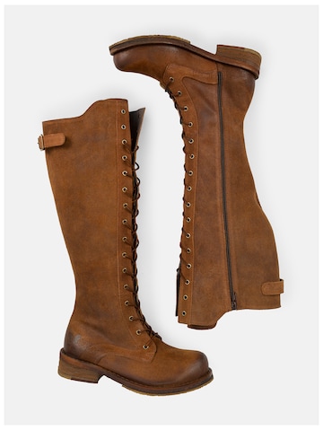 Felmini Wide Fit Lace-Up Boots 'Cooper W110' in Brown