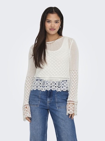 Pull-over ONLY en blanc : devant