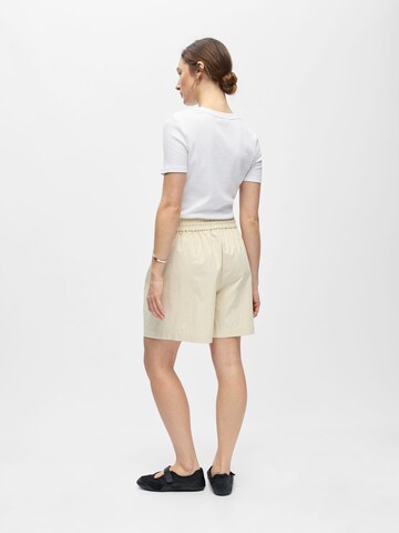 OBJECT Loosefit Bandplooibroek 'OBJBerta' in Beige