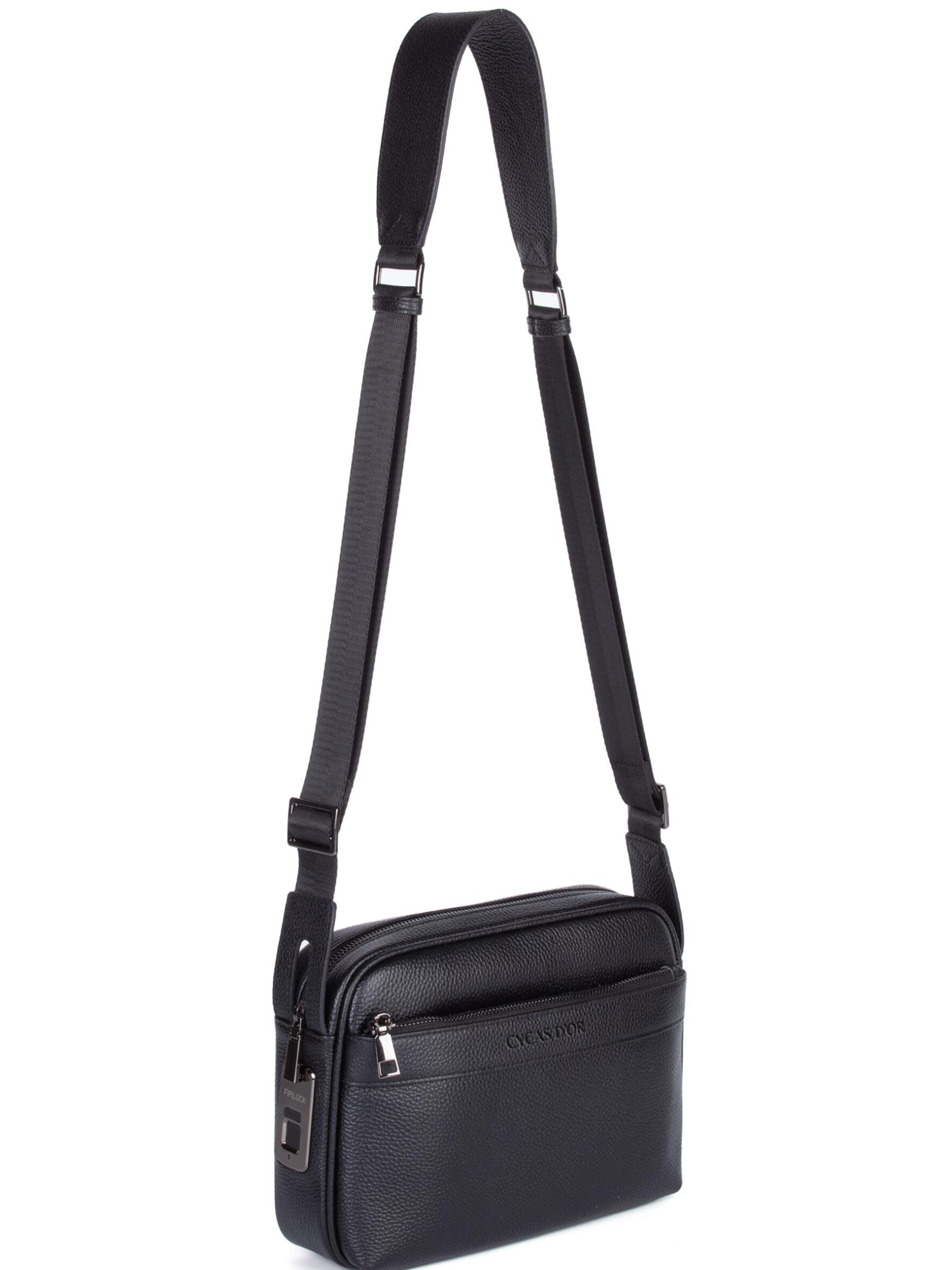 CYCAS D'OR Shoulder bag 'BELLARO FINGERPRINT RECOGNITION' in Black