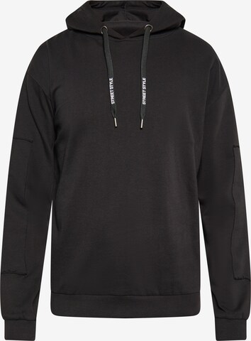 Sweat-shirt boline en noir : devant