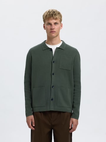 SELECTED Knit cardigan 'SLHMIKE' in Green: front