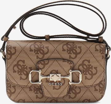 GUESS Umhängetasche 'Janie Logo Cnvrtbl Xbody Flap' in Braun: Vorderseite