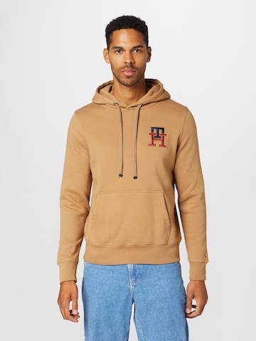 Sweat-shirt TOMMY HILFIGER en beige : devant