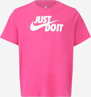 Coupe regular T-Shirt 'Swoosh' Nike Sportswear en rose : devant