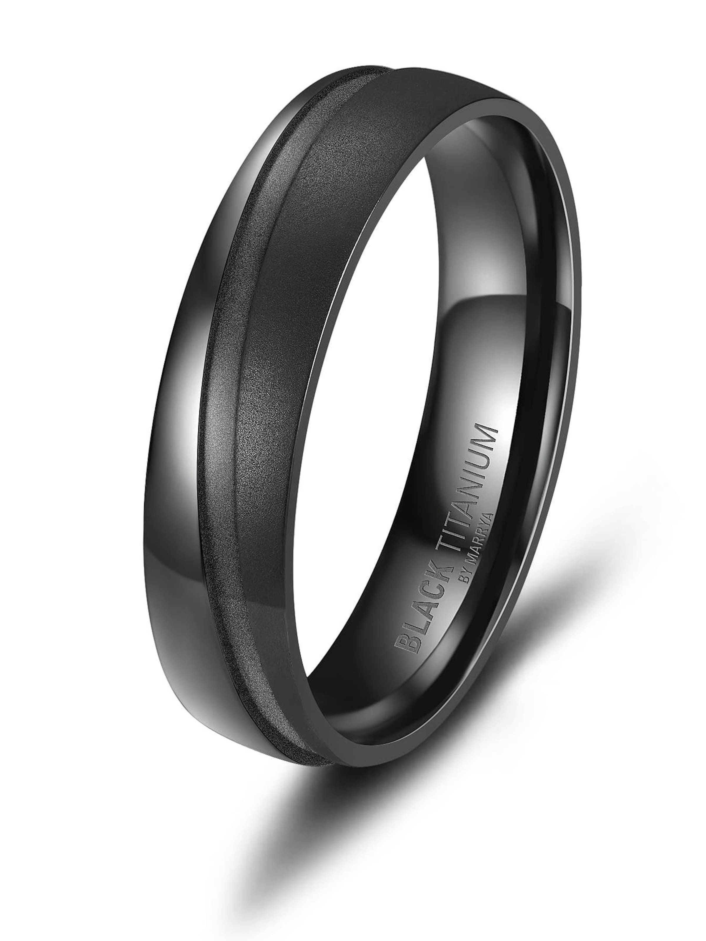 MARRYA Ring 'MARRYA Ehering BT-08 aus Black Titanium' in Grey: front