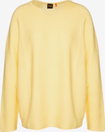 BOSS Sweater 'Faland' in Yellow: front