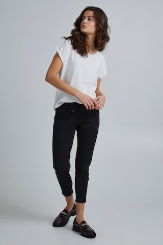 ICHI Slim fit Pleat-Front Pants 'KATE' in Black