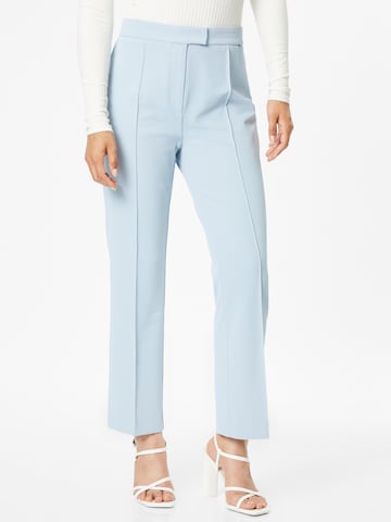 BOSS Black Regular Trousers with creases 'Tasola' in Blue: front