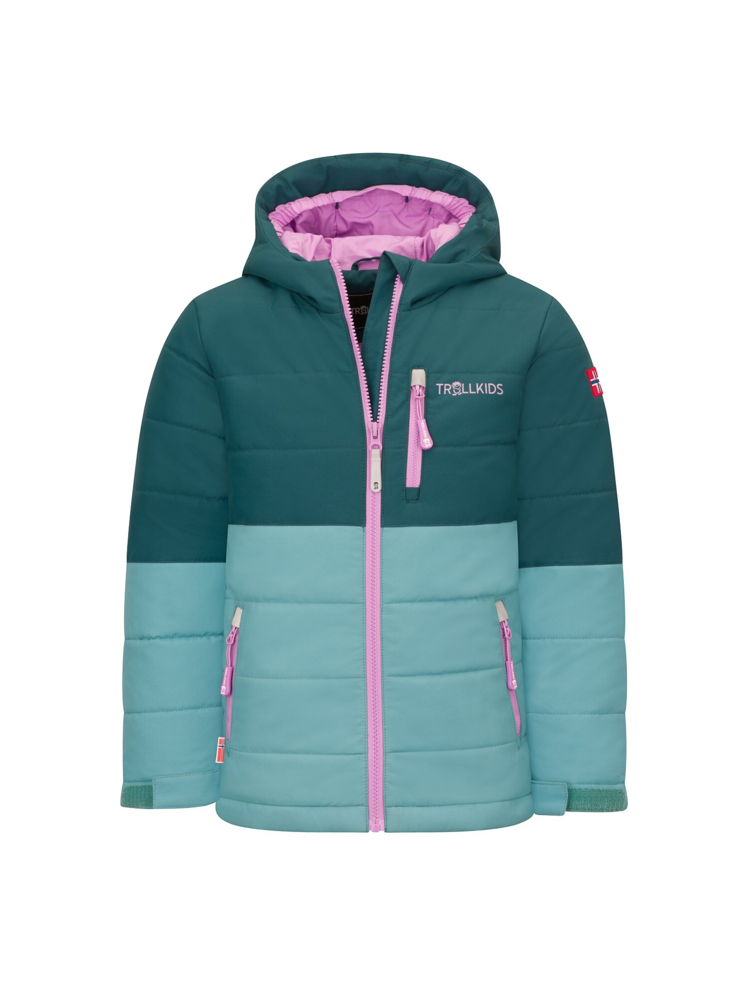 TROLLKIDS Winter Jacket in Green: front