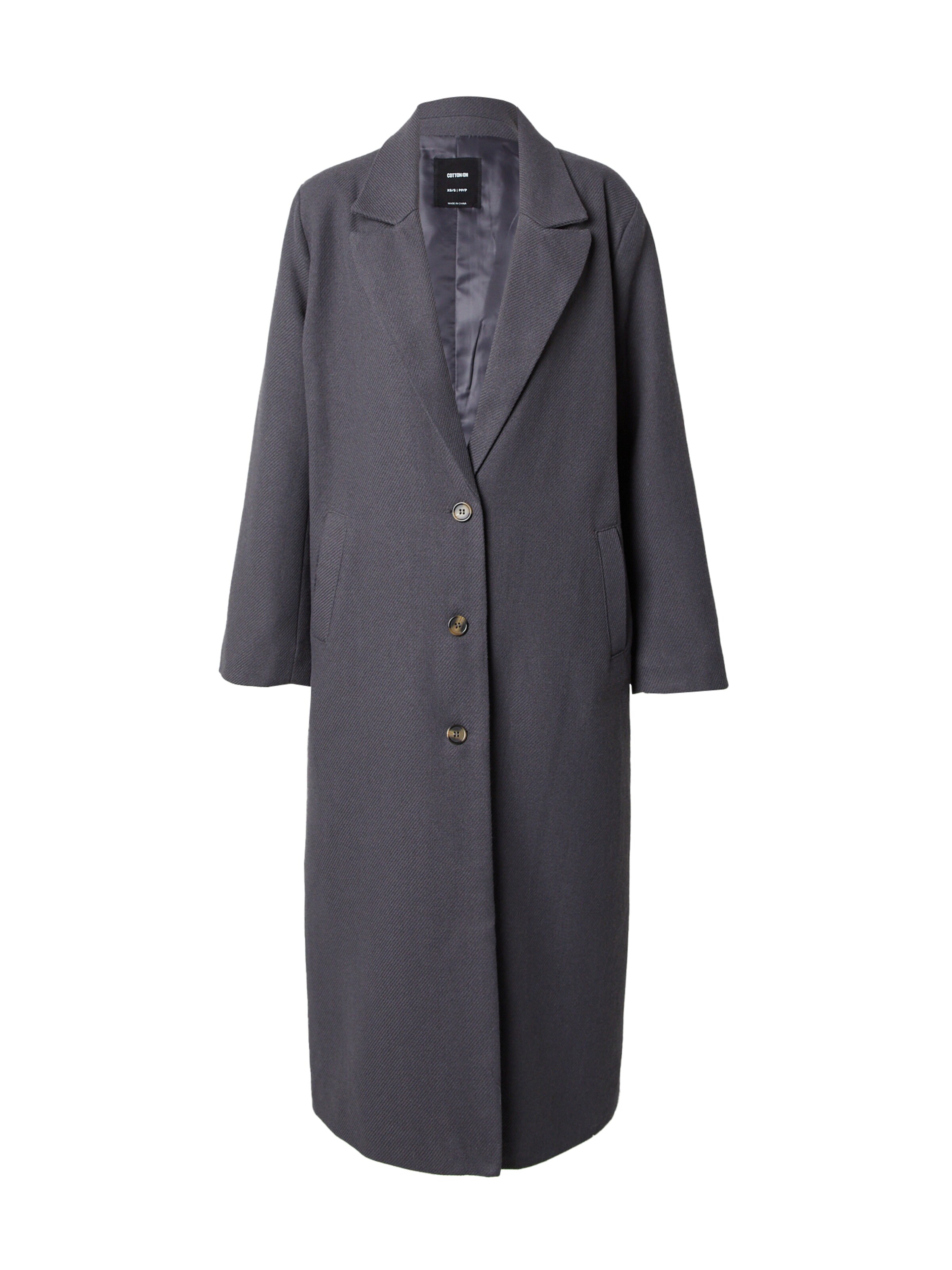 Cotton On Kevad-sügismantel, värv hall: eest vaates