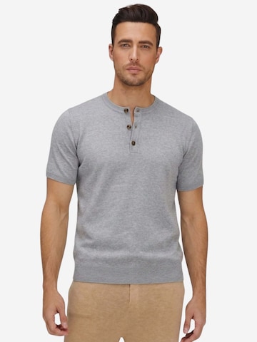 BELLEMERE NEW YORK Shirt 'Slim-Fit Henley-Hemd aus Baumwolle und Kaschmir'‌‌‌‌‌‌‌‌‌‌ in Grau