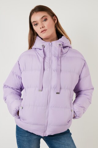 LELA Winter Jacket in Purple: front