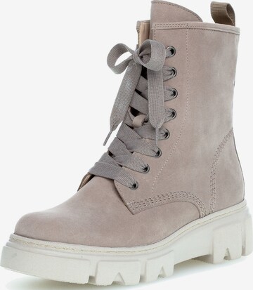 GABOR Lace-Up Ankle Boots in Beige: front