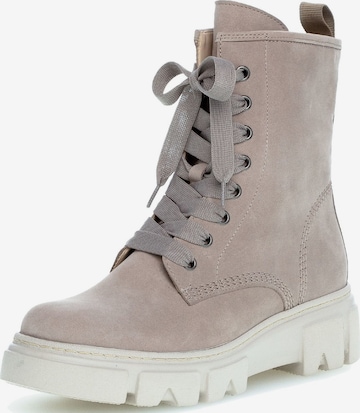 GABOR Lace-Up Ankle Boots in Beige: front