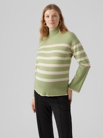 Vero Moda Maternity Свитер 'HAPPINESS' в Зеленый: спереди