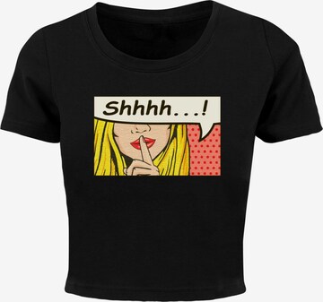 Merchcode Shirt 'Silent Sign Comic' in Zwart: voorkant