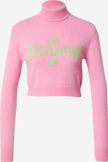 Chiara Ferragni Pull-over en vert clair / rose clair, Vue avec produit