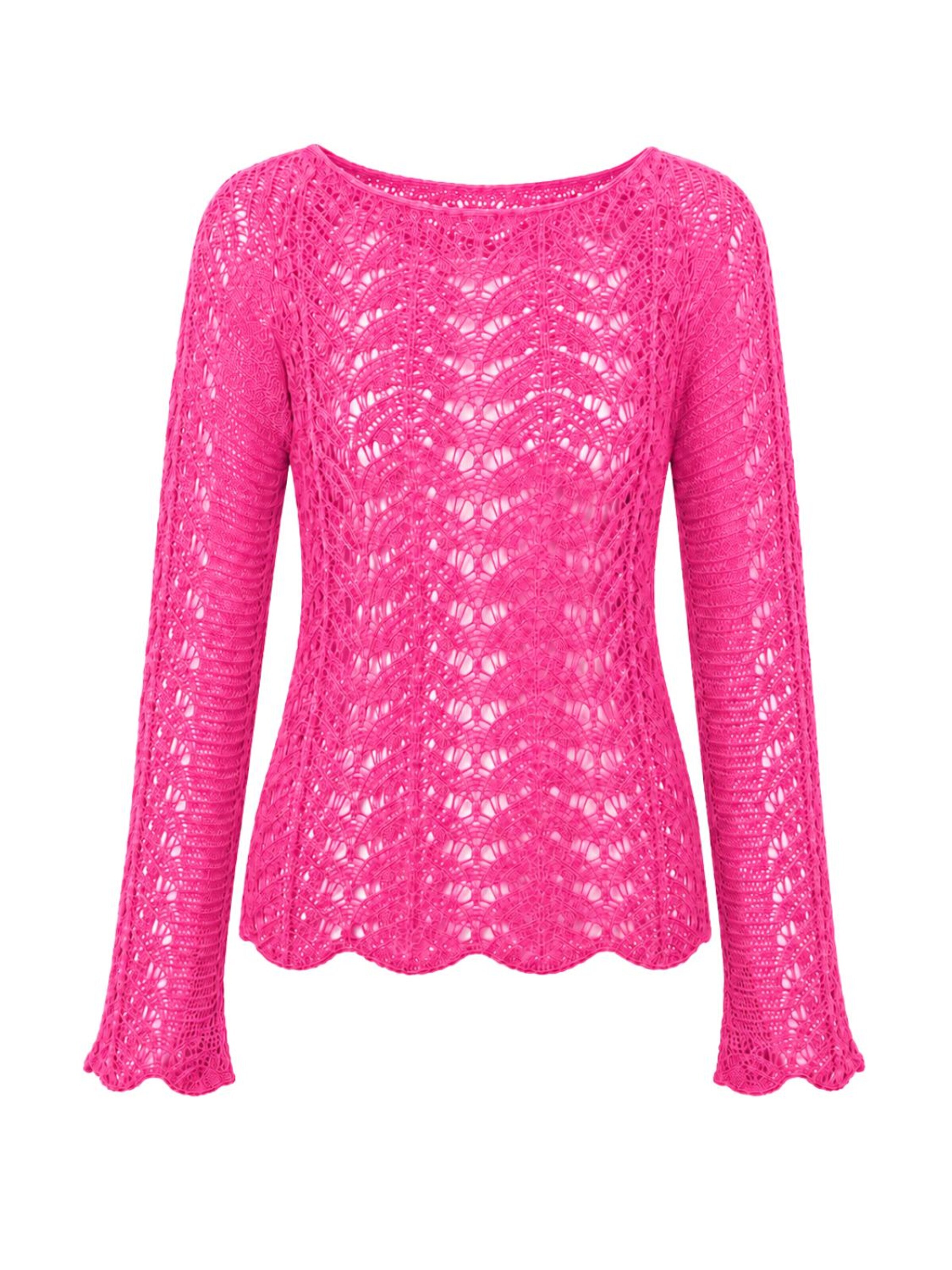 Süel knitwear - Top de punto 'Twin Lace' en rosa: frente