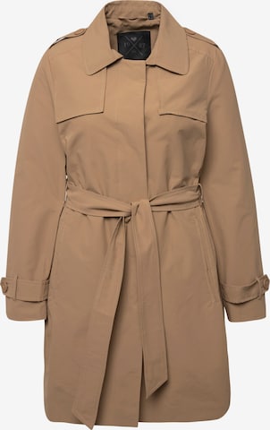 Ulla Popken Between-Seasons Coat in Brown: front