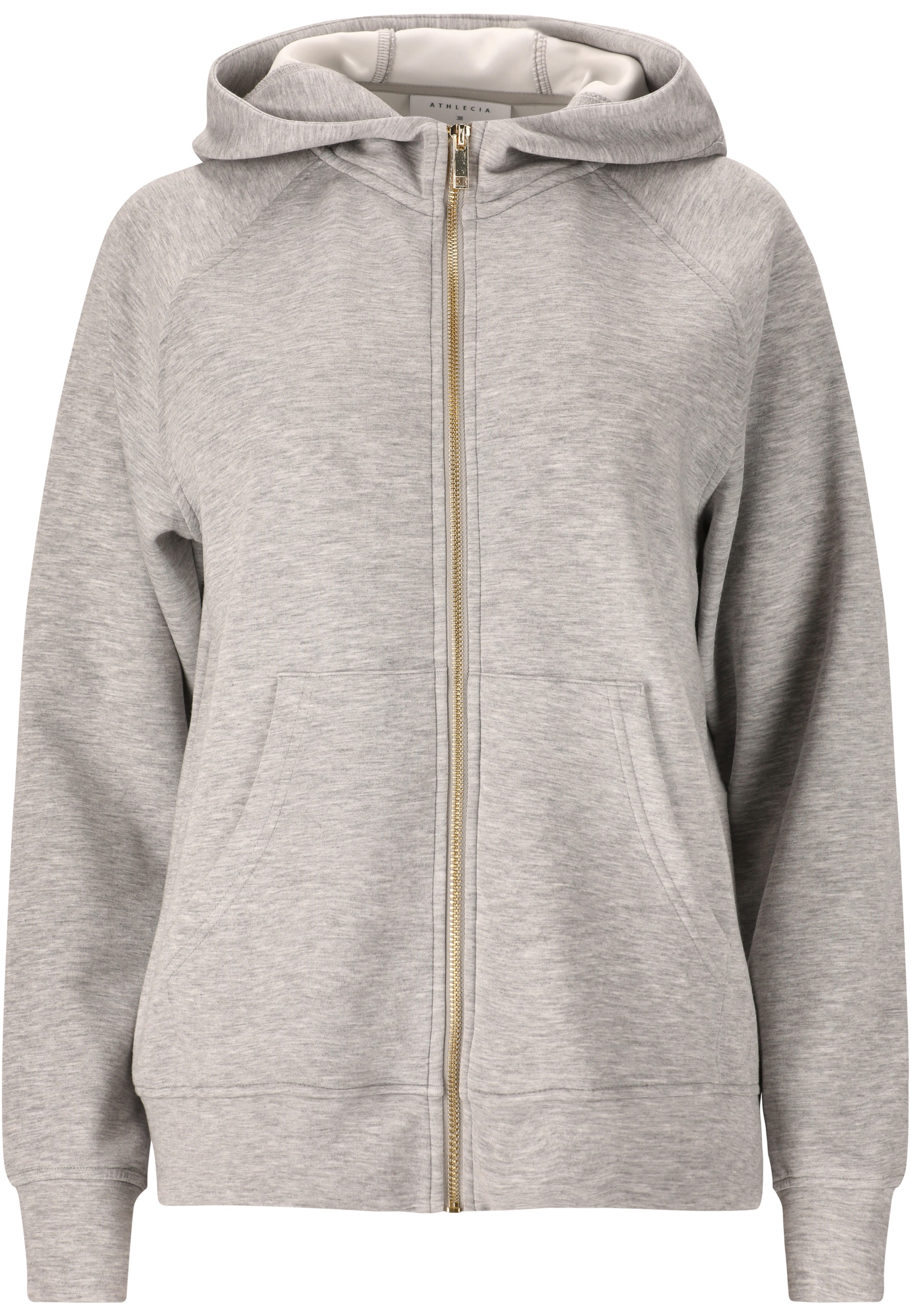 Athlecia Sweatjacke 'Jacey' in Grau: Vorderseite