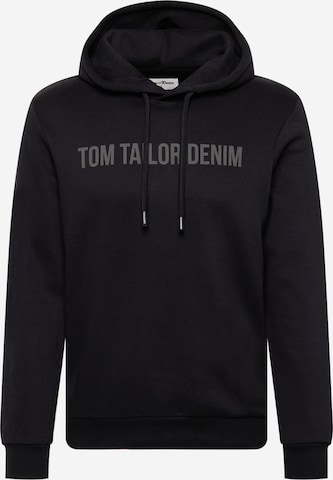 TOM TAILOR DENIM Sweatshirt in Black: front